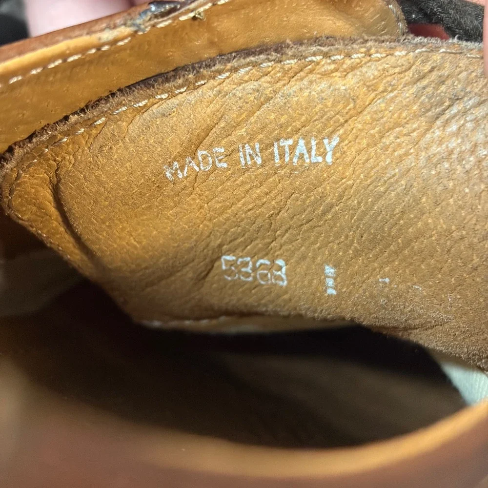 Bottesini Mens Brown Leather Square Toe Oxfords Made in Italy 9.5 M 0584871